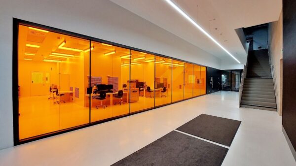 Cleanroom3 Small Windows Color - ORANGE - Sale by the meters